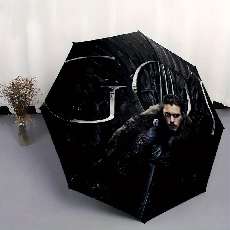 1pc Game of Thrones Design Automatic Open/Close Umbrella - Compact Travel Umbrella, Perfect Gift for Friends -Intricate Design Umbrella yy250811104