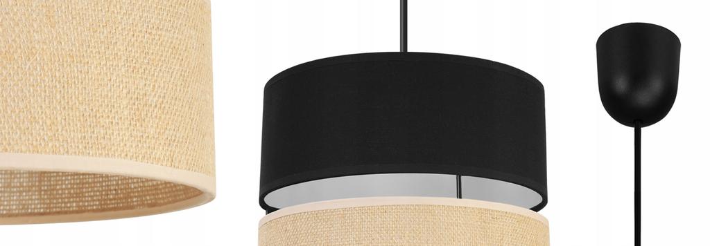 Hanging Lamp, Ceiling Chandelier, Lampshade 20Cm, Black