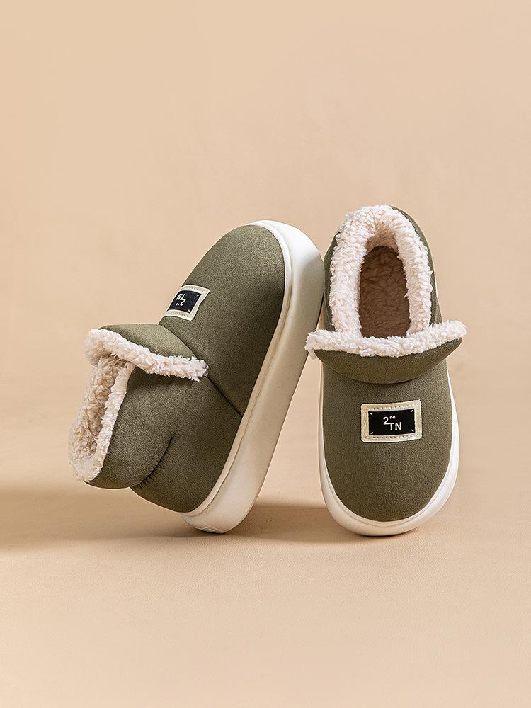Lightweight Autumn and Winter Warm Plush Soft Comfortable Bag with Cotton Slippers Couple Versatile Home Indoor Home Shoes