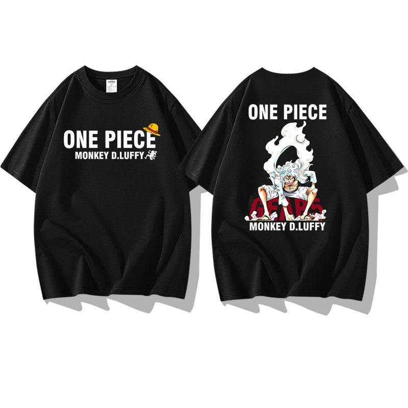 One Piece Anime Print Peripheral Sun God Nika 5th Gear Luffy Mens and Womens Shortsleeved Tshirts Halfsleeved Tshirts