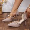 Fashion Fashion Pearl Decor High Heel Pumps Women Pointed Toe Stiletto Heel Banquet Party Shoes Woman Elegant Patent Leather Dress Pumps