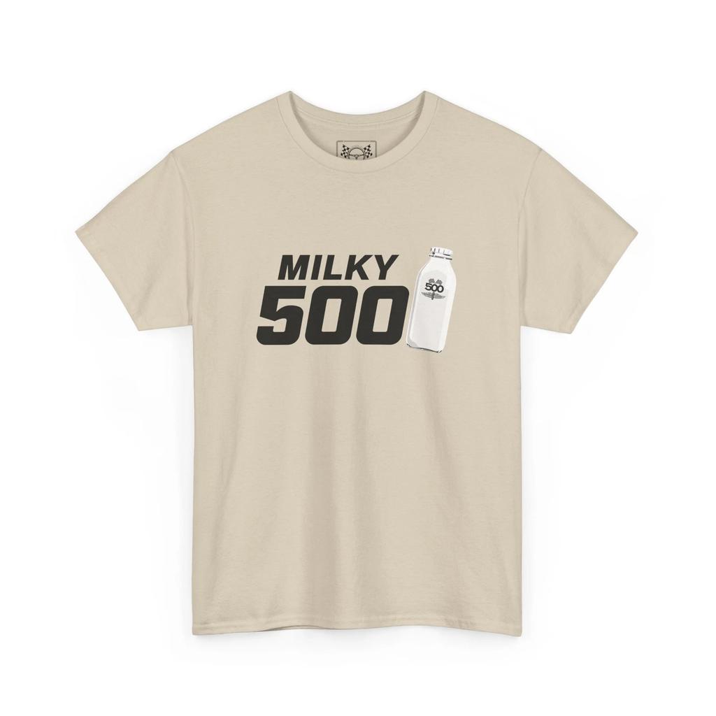 Milky 500 Indianapolis Fun Design T-Shirt - Indy Racing Tee - Motorsport Gift
