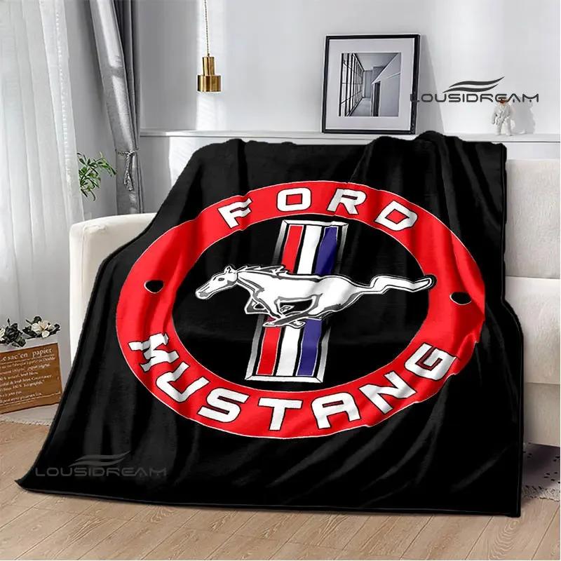 Mustang Car Logo Printed Blanket Flannel Blanket Warm Blanket Blankets for Beds Rainbow Blanket Picnic Blanket Birthday Present