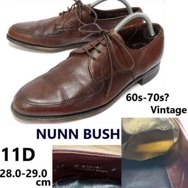 

NUNN BUSH USA vintage leather U-tip shoes 11D 28.5-29.5 brown Goodyear