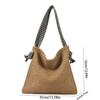Casual Bohemian Straw Shoulder Bag Houndstooth Hollowed Out Weave Tote Bag Handbag Large Capacity Beach Bag Outdoor
