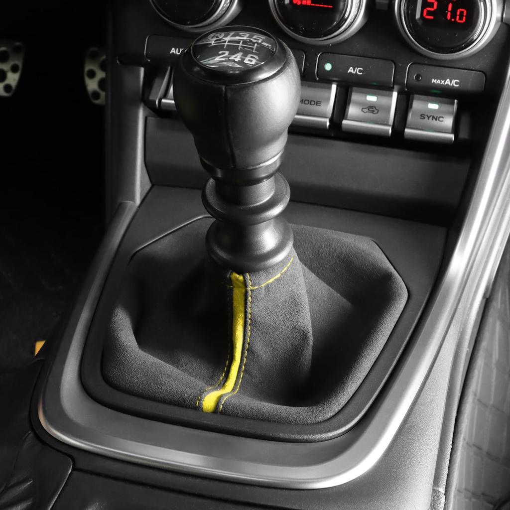 KUNGKIC MT Shift Boot for Toyota GR86 ZN8 and Subaru BRZ ZD8 Alcantara Shift Knob Scratch and Stain Interior Car Accessories (2021-2025) - Suede-Style