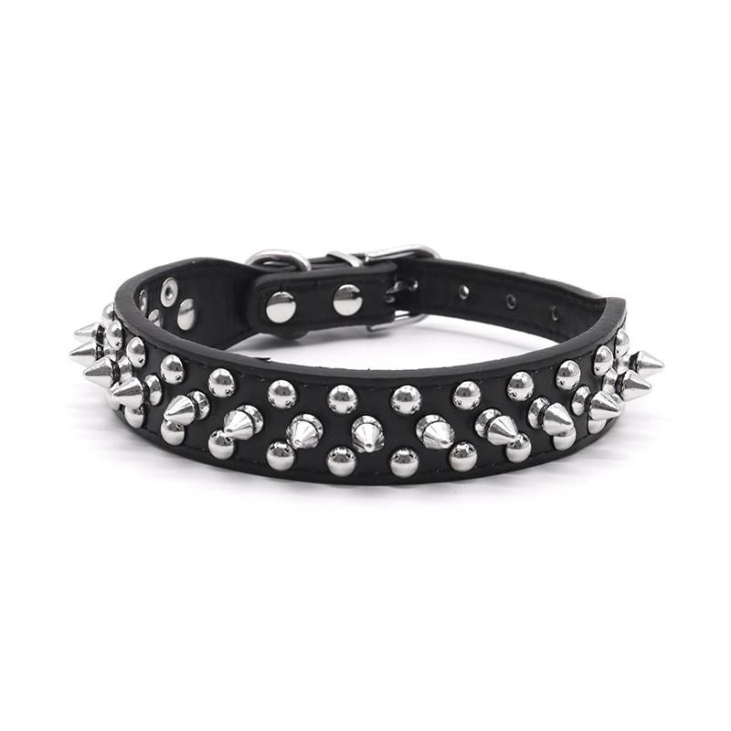 PU Dog Collar Spiked Anti-bite Anti-escape Tactical Pet Necklace Small Medium Large Dogs