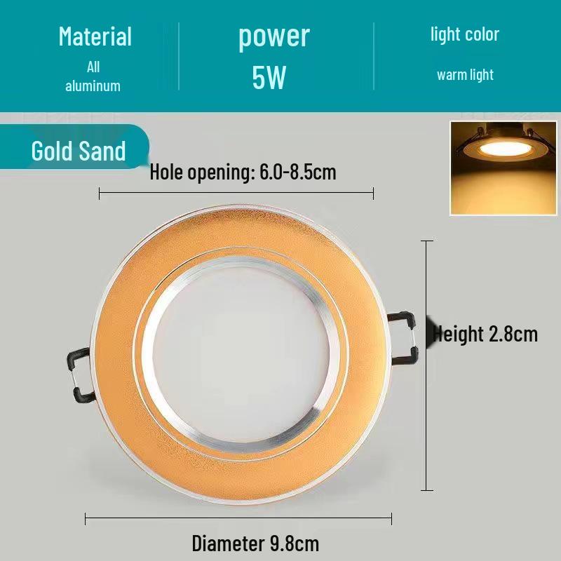 5W Dimmable Ceiling Downlight with 3-Color Settings