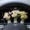 Daisy Flower Car Accessories for Women Interior Aesthetic, 3 Pcs Daisy Cute Car Dashboard Decorations