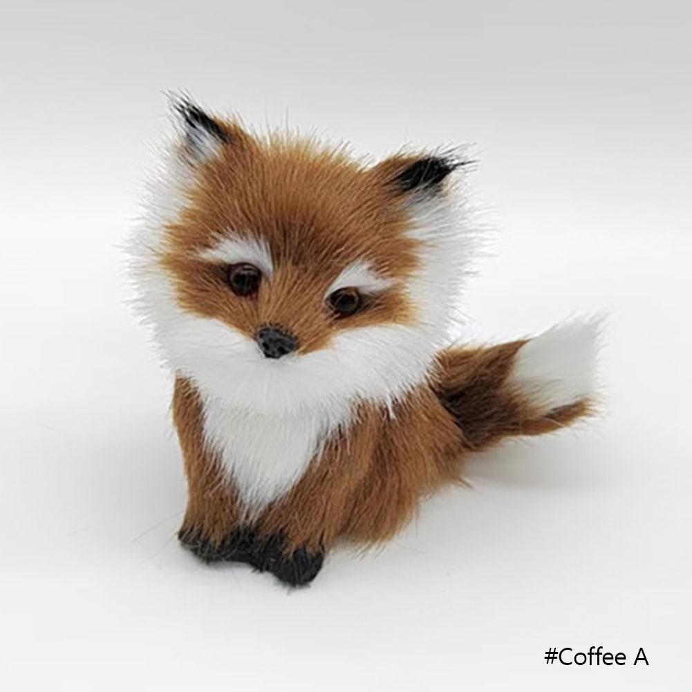 Simulation Mini Fox Model Cute Imitation Fox Ornaments Christmas Gift Children Birthday Gifts Home Decoration Figures Craft