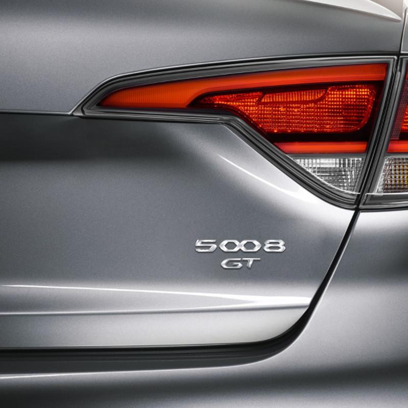 SQOB1 For Peugeot 5008 GT Car 3D Metal Letters Logo Badge Decals Sticker Car Auto Rear Trunk Alphabet Emblem Styling Stickers