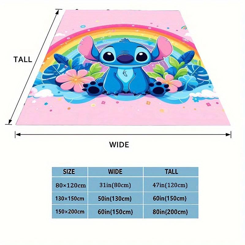 1pc Stitch Printing Blanket - Soft, All-Season Throw for Office Blanket, Personalized Gift with Adorable Cartoon Design