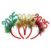 Plastic 2025 Happy New Year Headband Sequin New Year Headdress Christmas Headpiece  Children