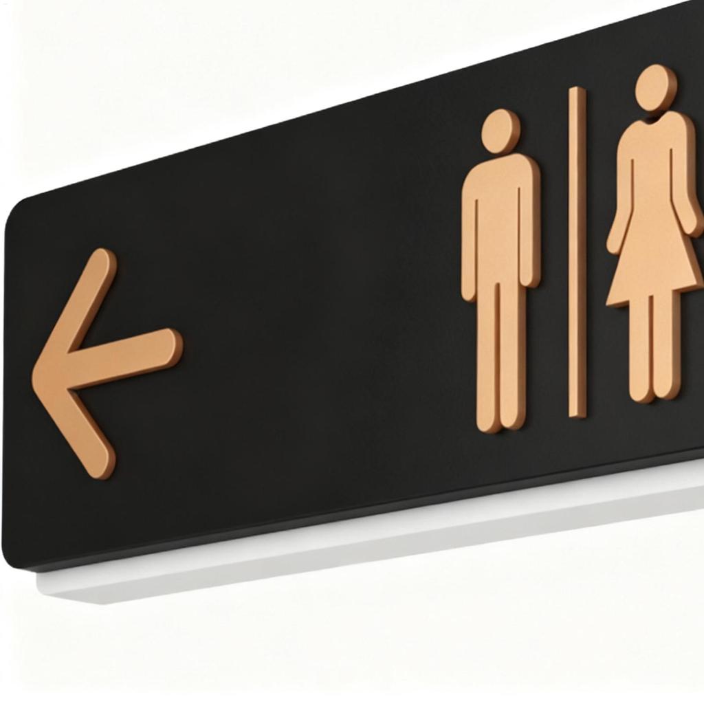 NEW Modern Restroom Sign Self-Adhesive Acrylic Bathroom Signage Gender Neutral Toilet Sign For Business Home Hotel