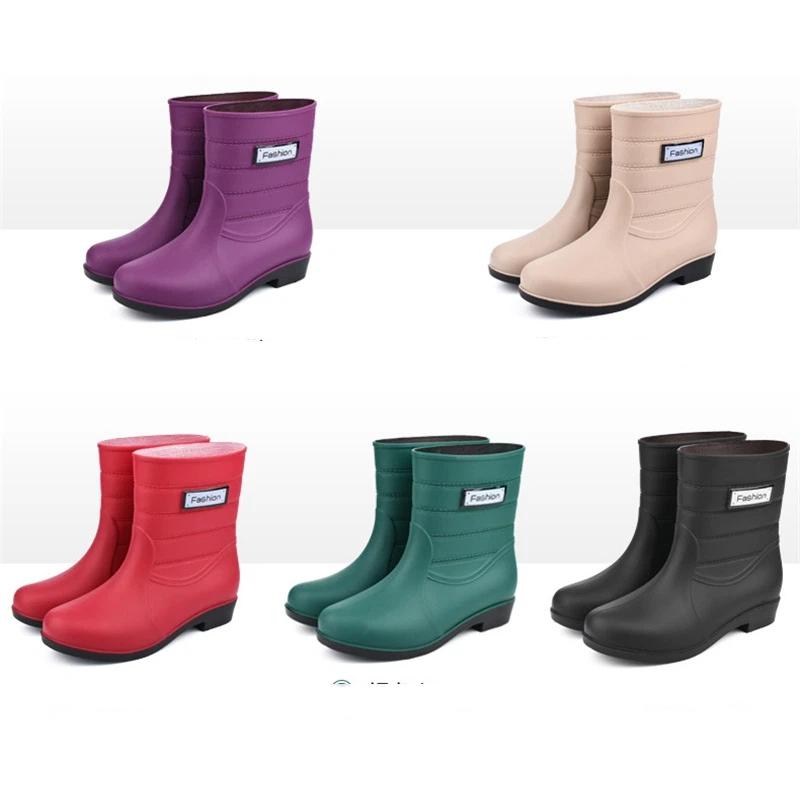 Stylish Short Tube Rain Boots For Women Lightweight Outdoor Water Shoes
