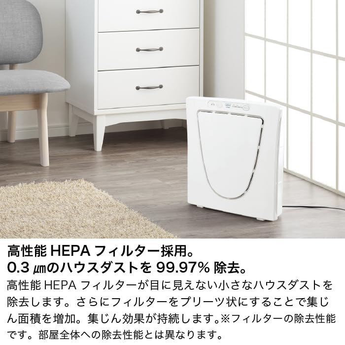 Twin Bird Air Purifier 12 Tatami HEPA Deodorizing 3 Level Power Switching White AC-4238W