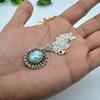 Larimar-Silberhalskette. Designer-Halskette, 925er Sterlingsilber, handgefertigter Schmuck, Geburtsstein-Schmuck, Geschenk für sie, Reiki-Anhänger, Damenschmuck