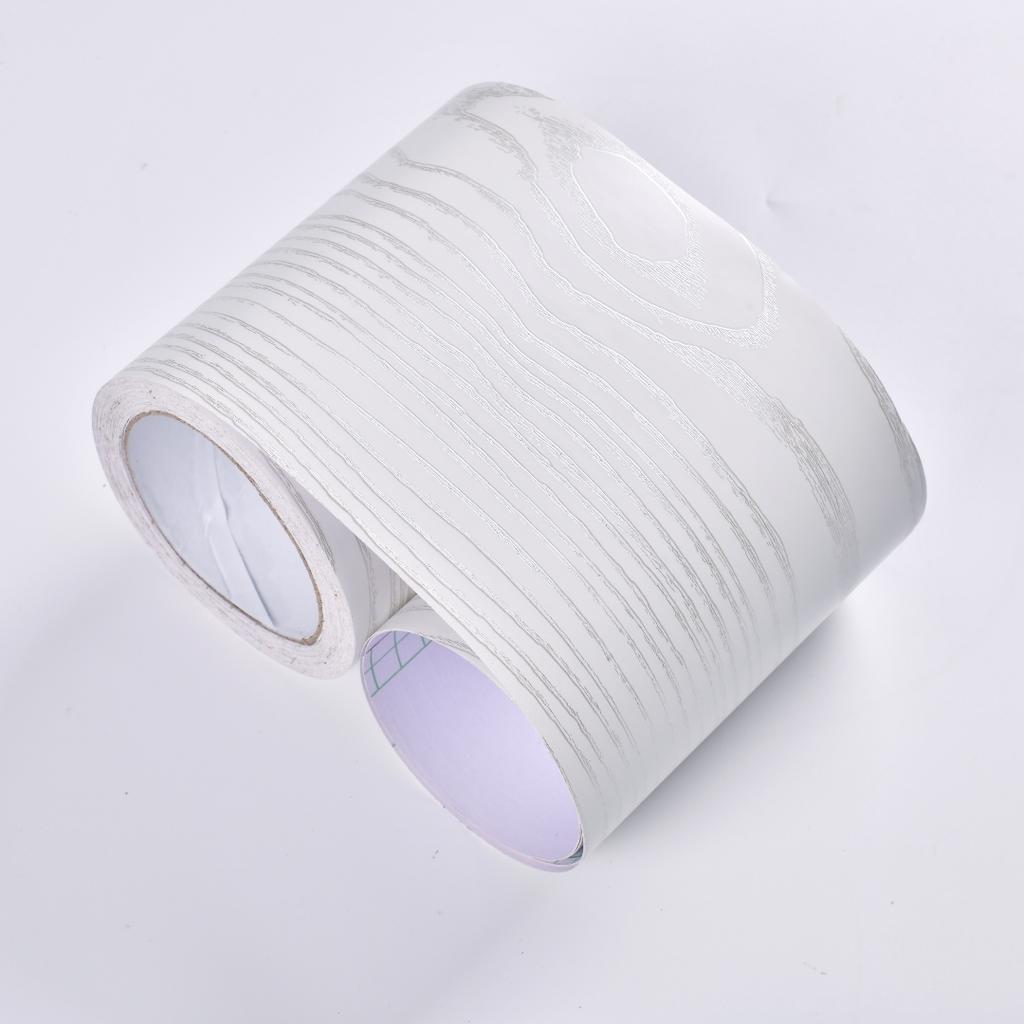 1 Roll Thickened Imitation Wood Grain Skirting Wall Stickers, Self-adhesive Living Room Bedroom Wall Corner Decoration