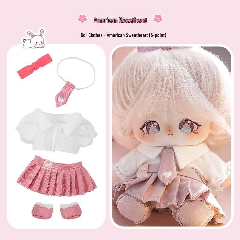 20cm Cotton Plush Doll Clothing Set - Daily Outfits for Boys & Girls
