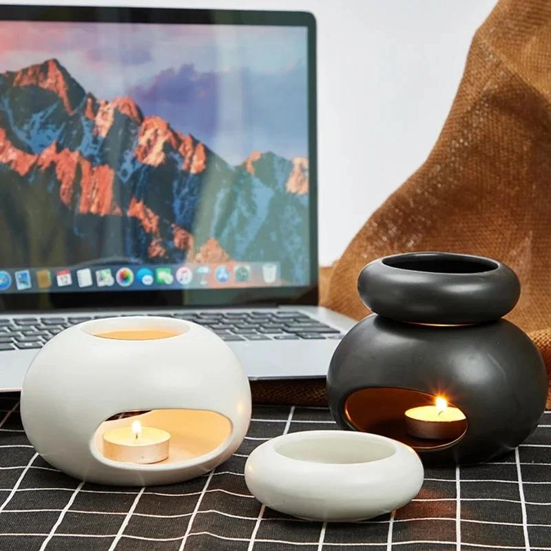 3 in 1 Kerzenwärmer Ätherische Öle Lampe Große Kapazität Getrennter Kerzenständer Duft Räuchergefäß Brenner Heim Party Spa Ofen