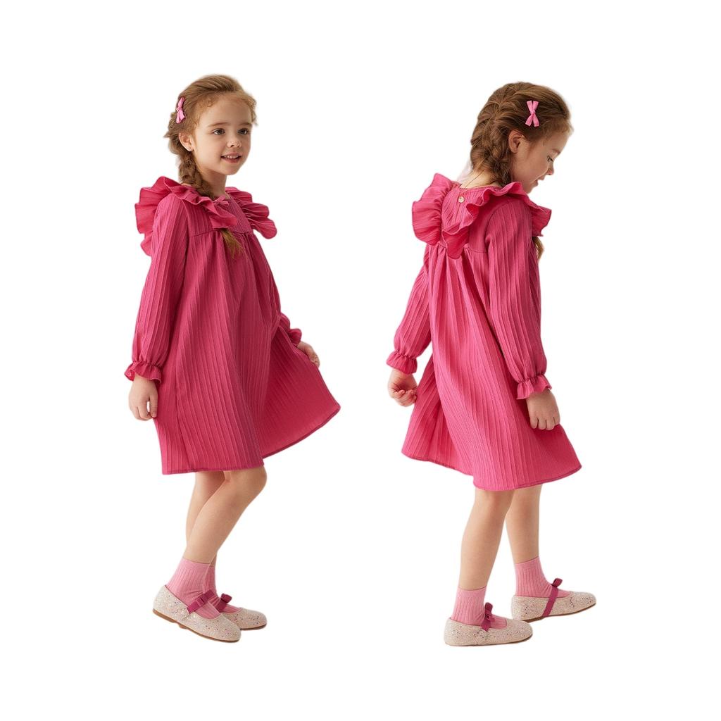 Sommerkleid für Mädchen - Ärmelloses Freizeit-Sonnenkleid in Unifarbe