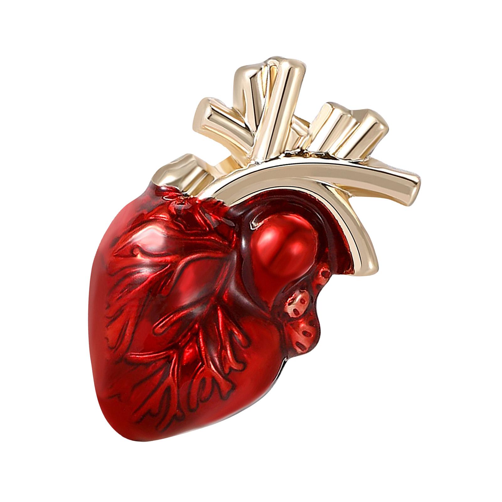 

Брошь в виде органа человеческого тела, модная брошь в виде сердца из сплава, аксессуар для женщин и девочек, модная одежда, ювелирные изделия