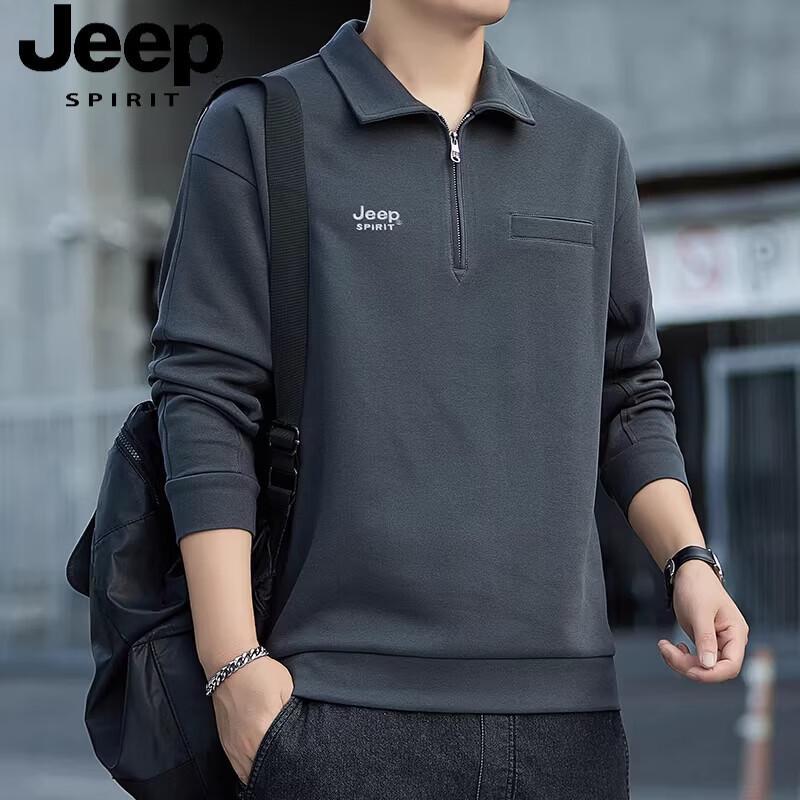 JEEP SPIRIT Men s Thin Casual Pullover Sweatshirt 3XL