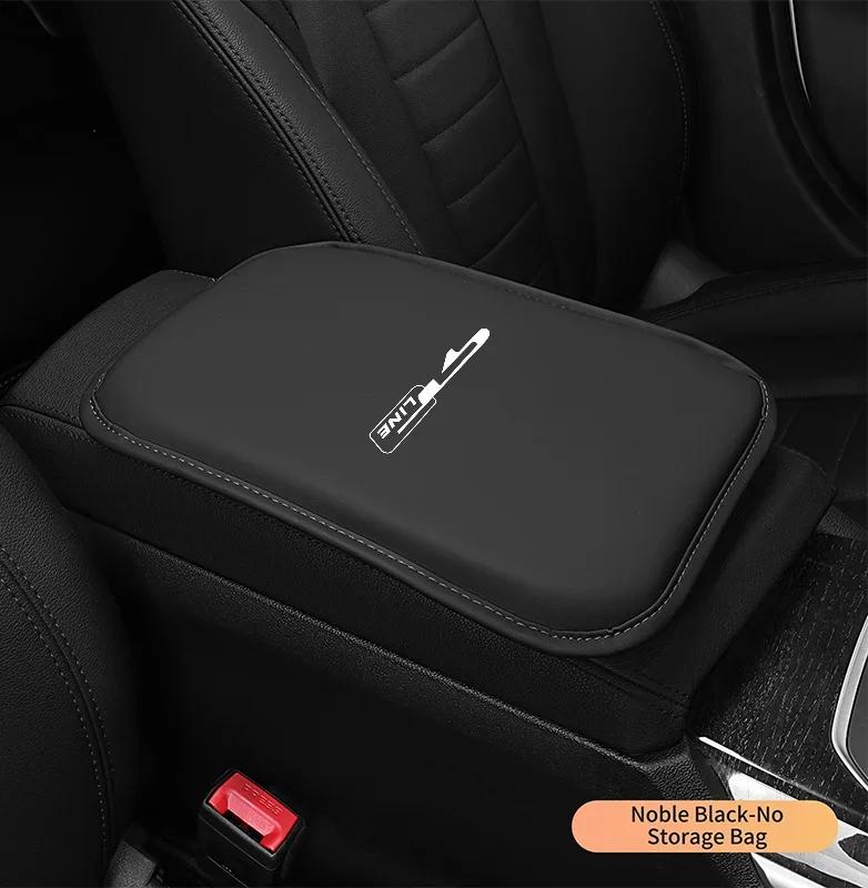 IFAE2 Leather Car Armrest Cushion Storage Box Cover Pad Mat For kia GT gtline xline ceed Forte RIO STINGER Seltos K3 K5 Accessories