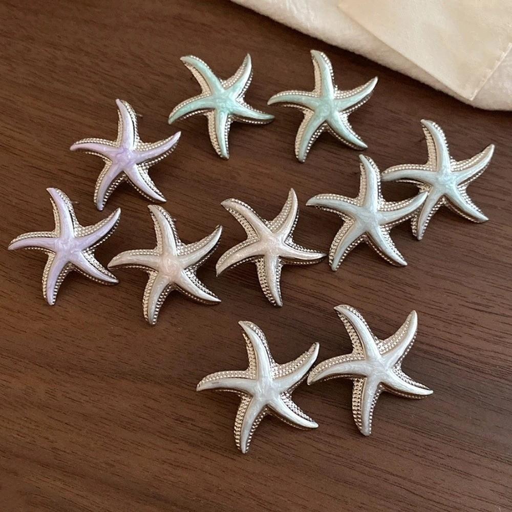 Star Starfish Stud Earrings Geometric Korean Style Earrings Cute Starfish Ear Studs  Beach Vacation