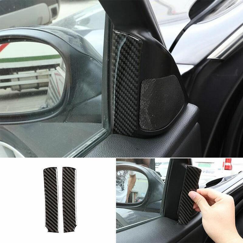 For BMW 3-Series E90 2005-2011 2012 Real Carbon Fiber A-Pillar Front Cover Trim