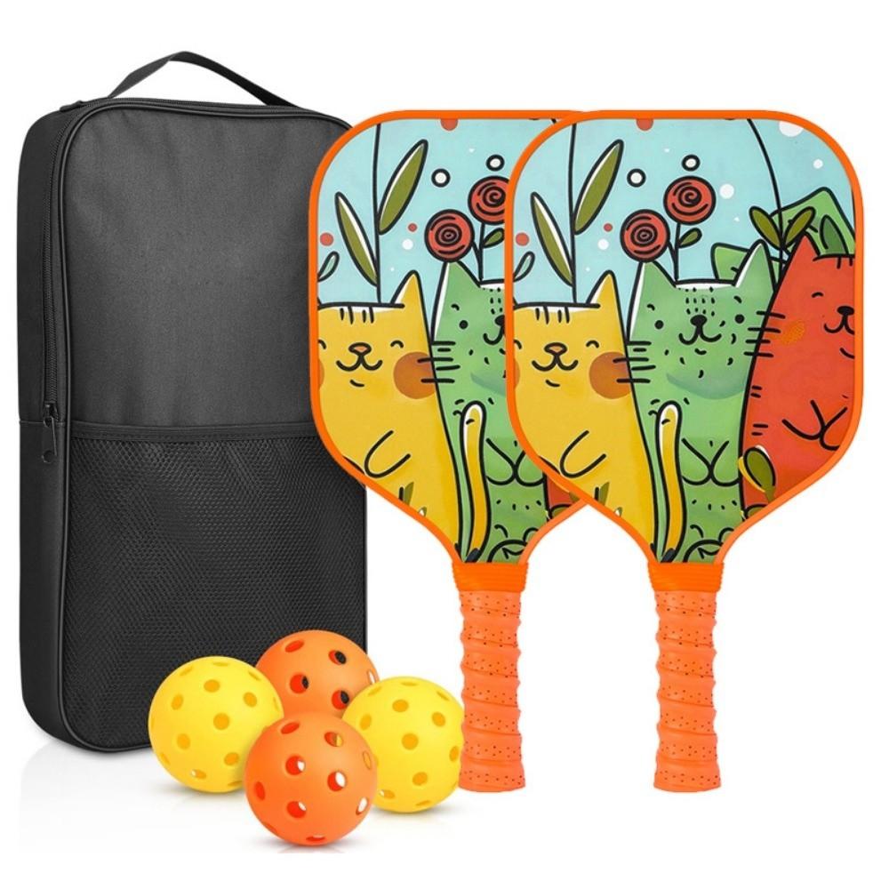 Cartoon Kid's Pickleball Set Portable Pickleball Game Set  Outdoor Sports