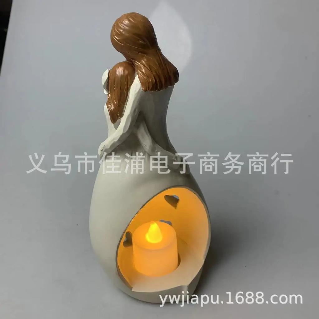 Resin Crafts Mother's Day Gift Candle Holder Resin Decorative Statue with Desktop Decoration
