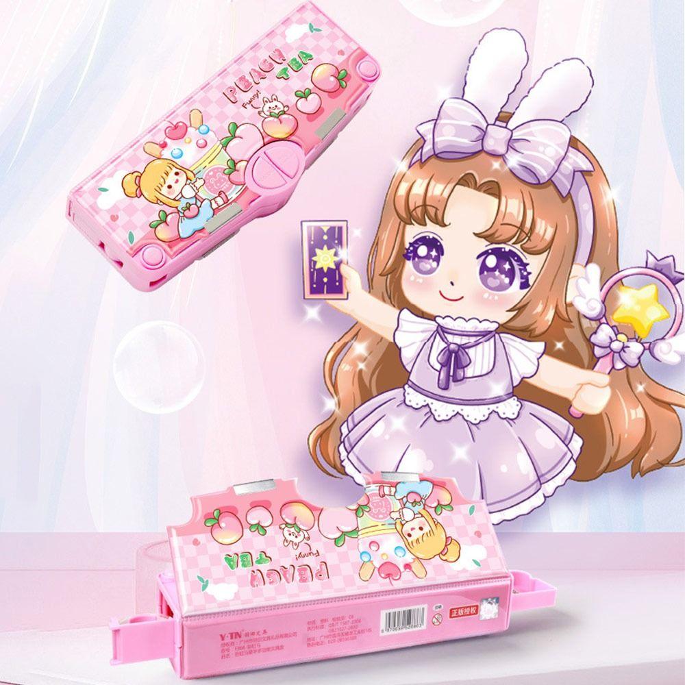 

Multifunction Pen Box With Pencil Sharpener Stationery Box Children Pencil Storage Box Children фиолетовый