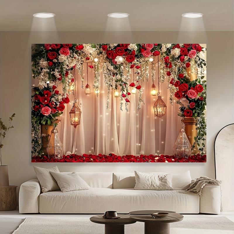 1 pièce, plat 2D, toile de fond photographique style européen or rose, toile de fond luxueuse pour décoration intérieure - idéale pour les mariages et la photographie,