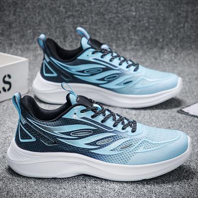 Men's Running Shoes Mesh Lightweight Casual Breathable Flat Sneakers 2025 New Trendy Lace-up Big Size Tennis Shoes for Men