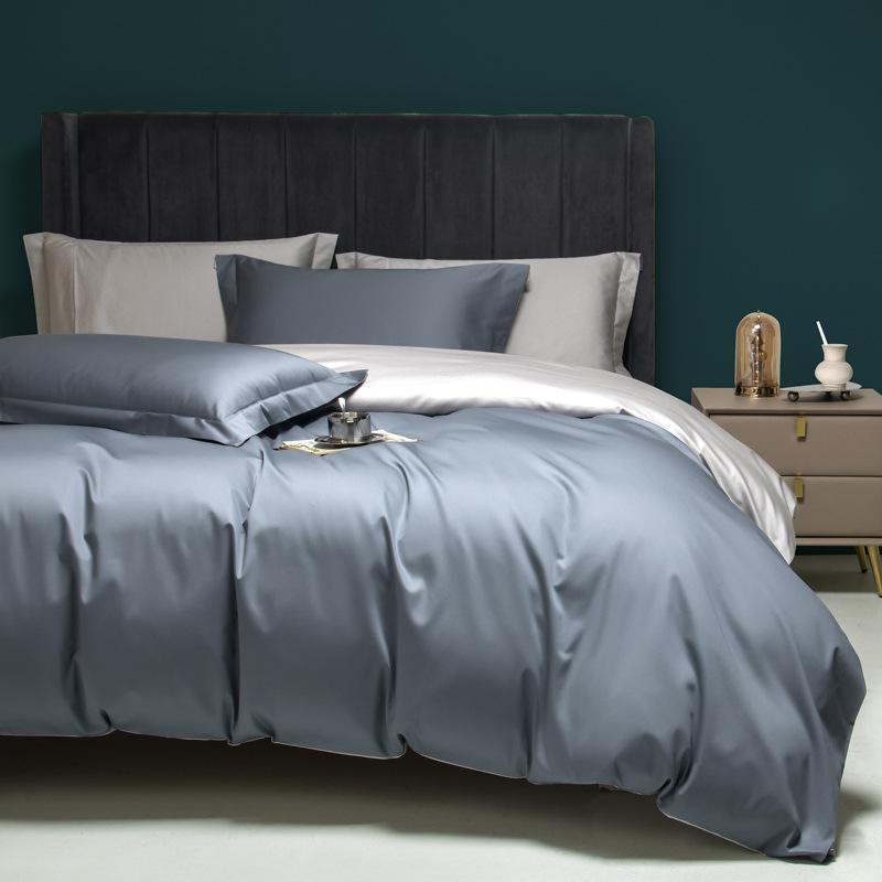High-end four-piece set Class A 100S long-staple cotton solid color pure cotton four-piece set