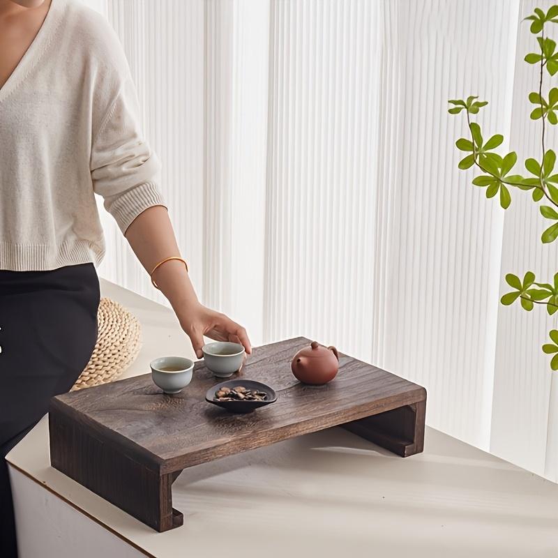 1 pz Tavolini da Letto Rettangolari in Legno con Gambe Pieghevoli, Tavolino da Caffè e Tavolino da Tè, Verniciato, per Meditazione, da Sedersi sul Pavimento
