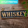 Placa de Metal Vintage para Bar de Whiskey 15,7x3,9 Pré-Perfurada Decoração Rústica de Parede para Cozinha Casa de Campo Varanda