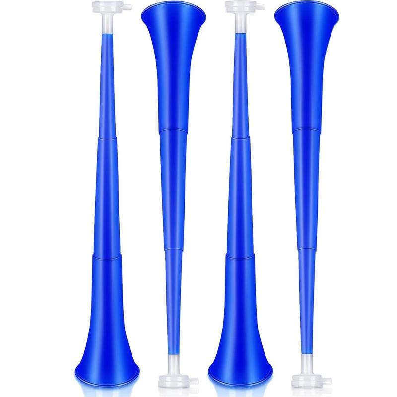 4Pcs Collapsible Stadium Horn Vuvuzela Plastic Trumpet Noisemakers For Sports Events Football Games And Party Favors