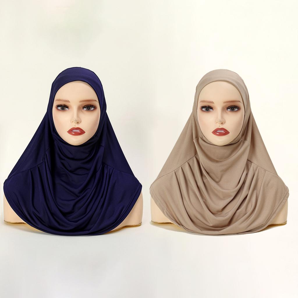 Large Plain Muslim Ethnic Scarf Women Hijab Islamic Muslim Hijab Instant Turban Arabic Scarfs Khimar Fashion Ramadan Headwraps