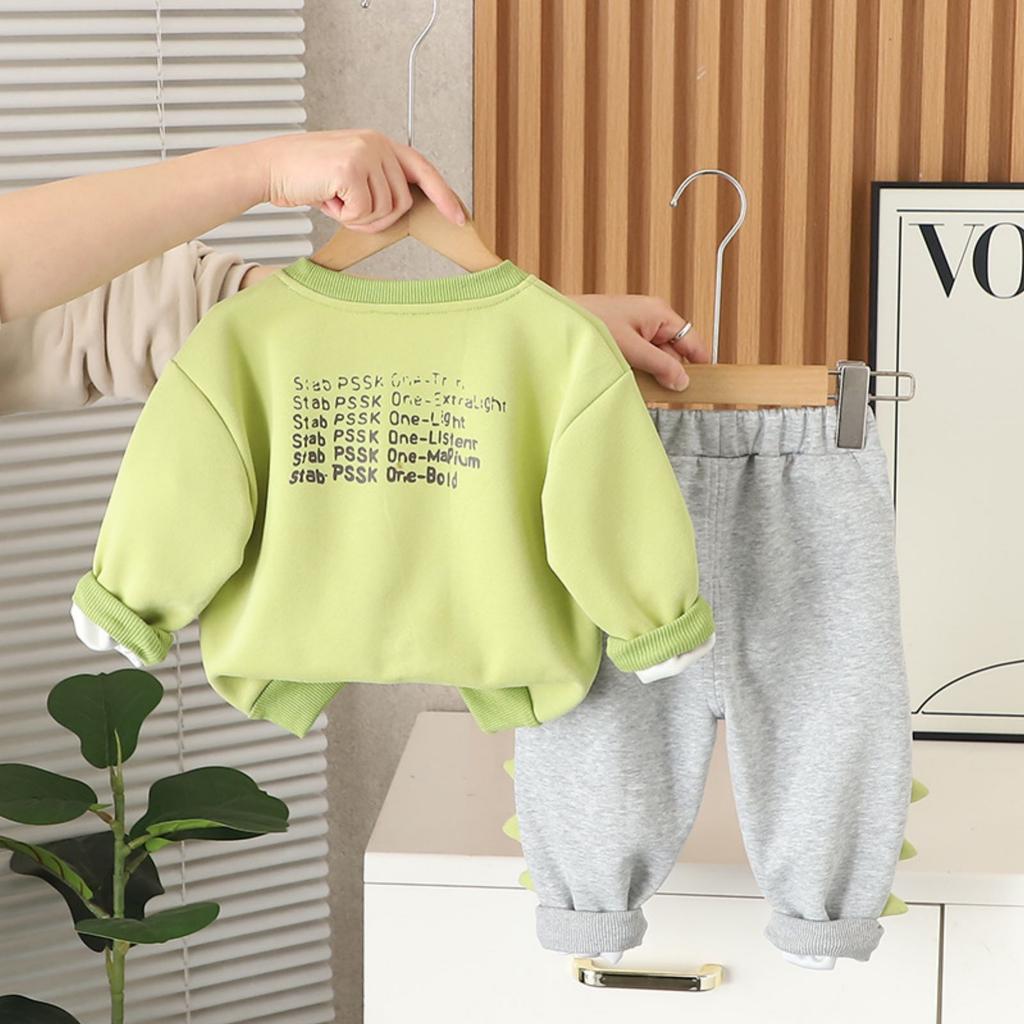 Kids Casual Long-Sleeve Set, Comfortable Daily Wear Outfits