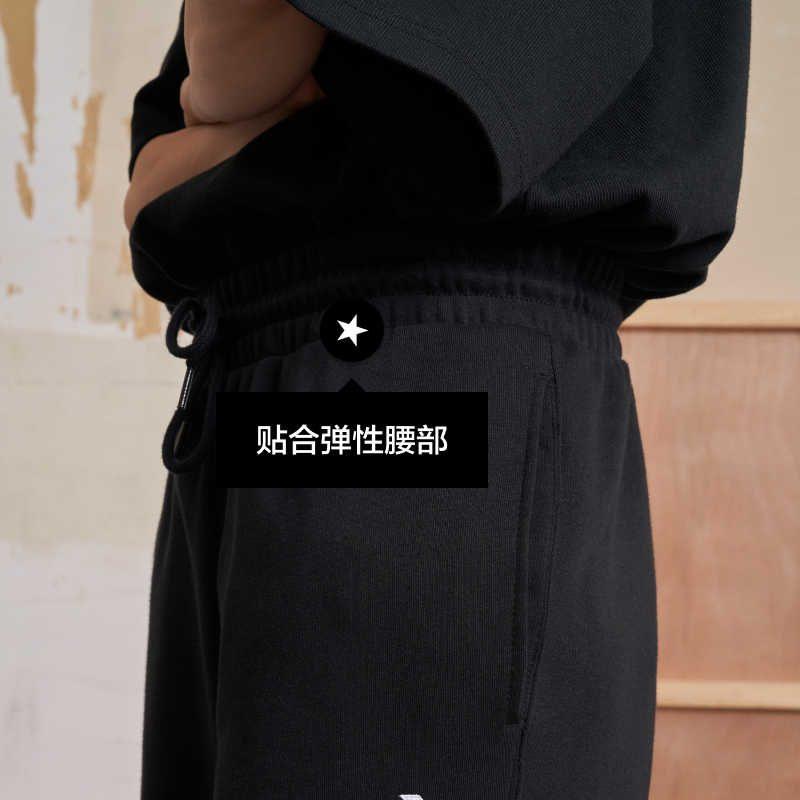 Converse Knitted Sweatpants Unisex Black Moderate Cuffed Pants 10023873-A01