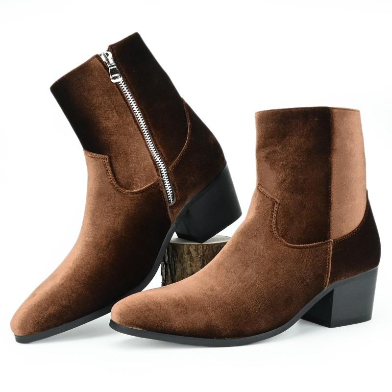 Fashion High Quality Men Leather Boots Platform Boots Designer Shoe Men Fashion High Heels Classic Black Boots for Men Botas Para Hombre