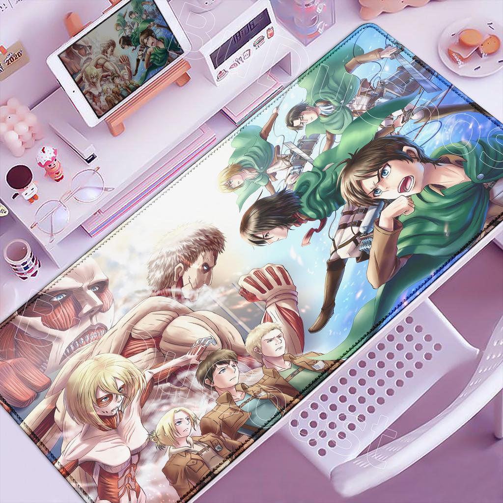 New Cool Anime Attack On Titan Large Mouse Pad Computer Non-slip Mousepad XXL 900x400mm Gaming Laptop Keyboard Mouse Mats Carpet