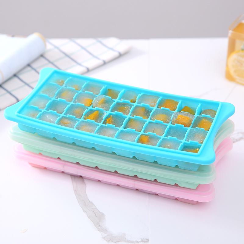 Silicone Ice Cube Tray with Lid, 36-Grid for Homemade Ice Cubes and Baby Food.