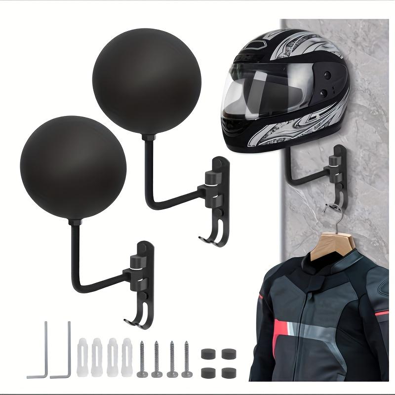 180° Rotary Motorcycle Helmet Wall Hanger with Hooks for Jacket Hat Sport Gear Bike Helmet Garage Home Storage Rack