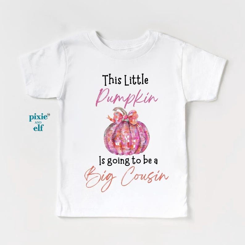 Little Pumpkin going to be a Big cousin tee, girl cousin tee, promoted to big cousin, pregnancy announcet, niece shirt, boho cousin, 140
