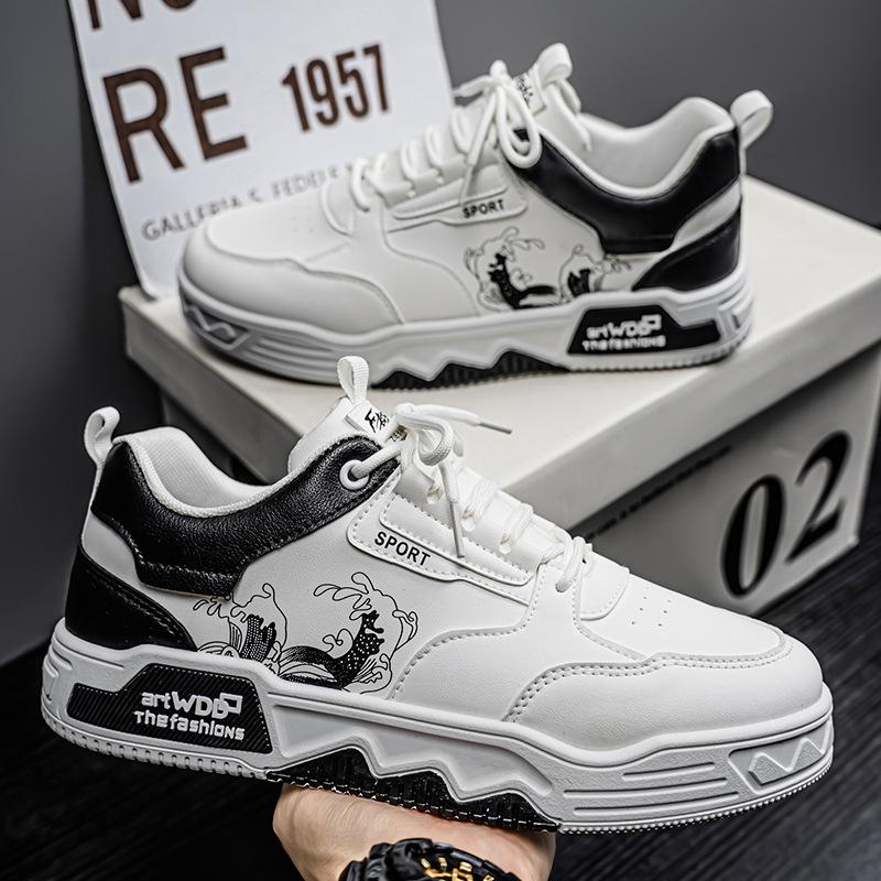 

2025 summer men s shoes new breathable little white shoes men s trend versatile platform sports shoes casual board shoes trendy shoes 39