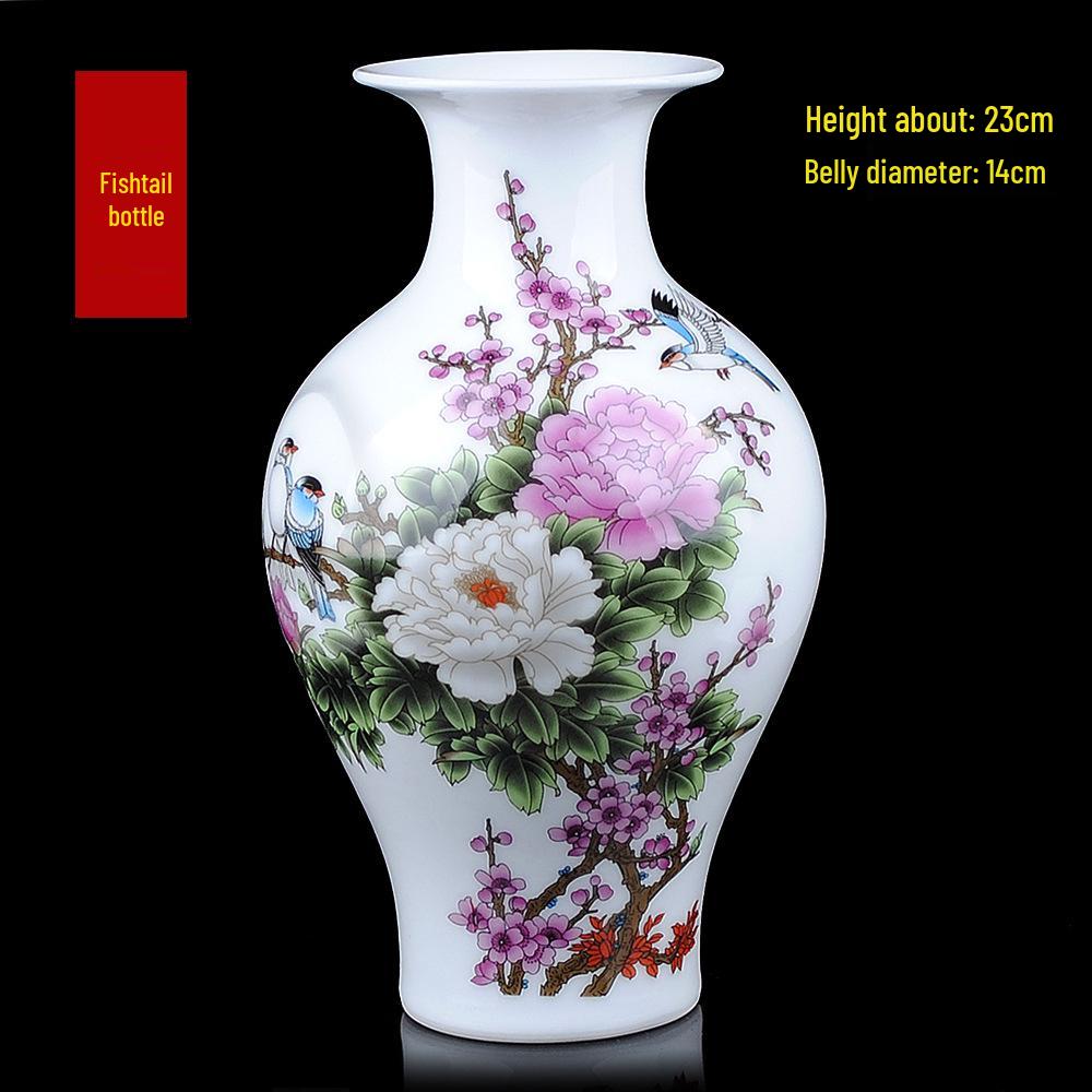 Modern Minimalist Ceramic Vase for Dried Flowers - Porcelain Ornament for Living Room Decor