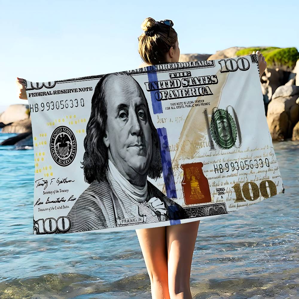 US Dollar Microfiber Beach Towel Absorbent Quick Dry Soft Yoga Swimming Resort Mountain Climbing Towel
